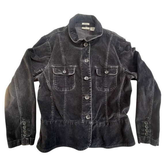St. John's Bay STRETCH Black Corduroy Jacket Classic Style size: Large - Picture 1 of 8